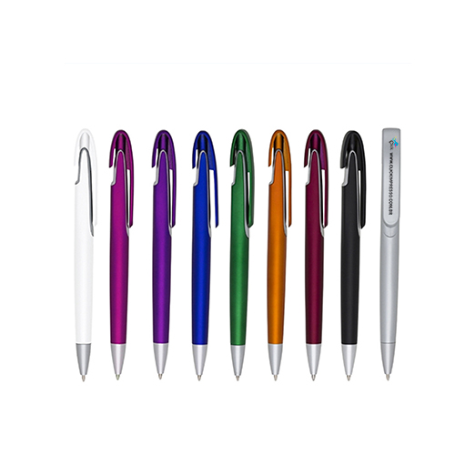 Caneta plastica, diversas opções de cores, personalizada Laser